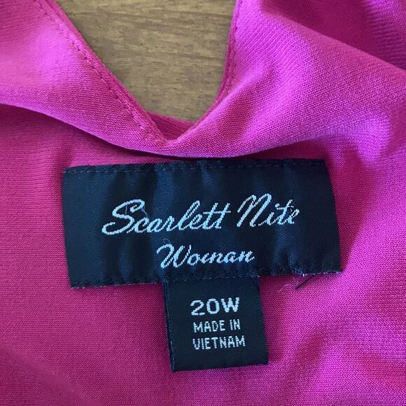 Scarlett Nite Fuschia Stretch Pullover Midi Dress, Size 20W - Picture 7 of 14